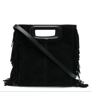 Maje M Bag in Black Suede